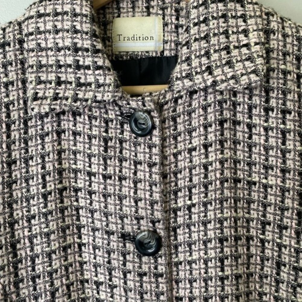 Vintage tweed style peacoat blazer